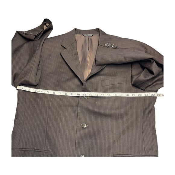 Andrew Fezza Blazer Jacket Men 42R Gray Striped Wool Notch Lapel Single Breasted - Picture 6 of 12